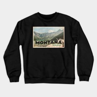 Greetings from Montana - Vintage Travel Postcard Design Crewneck Sweatshirt